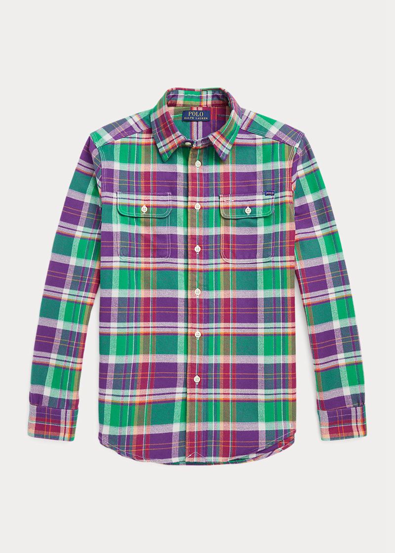 Camisas Ralph Lauren Niño 6-14 Años Plaid Performance Flannel Work Chile Multicolor NGTIQ-2178